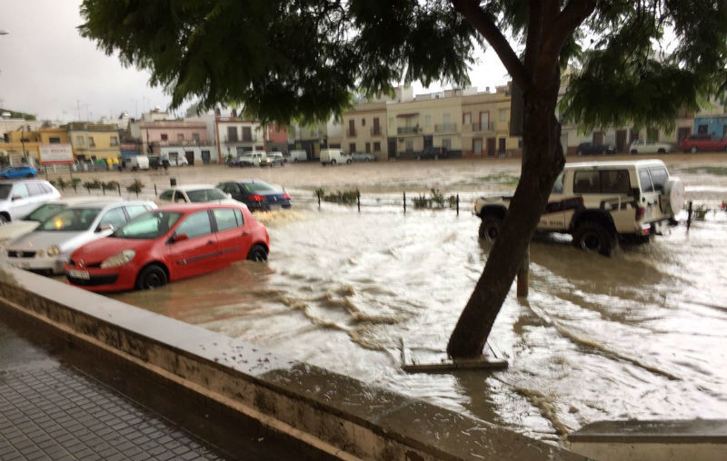 Las lluvias han caído intensamente en Coría del Río