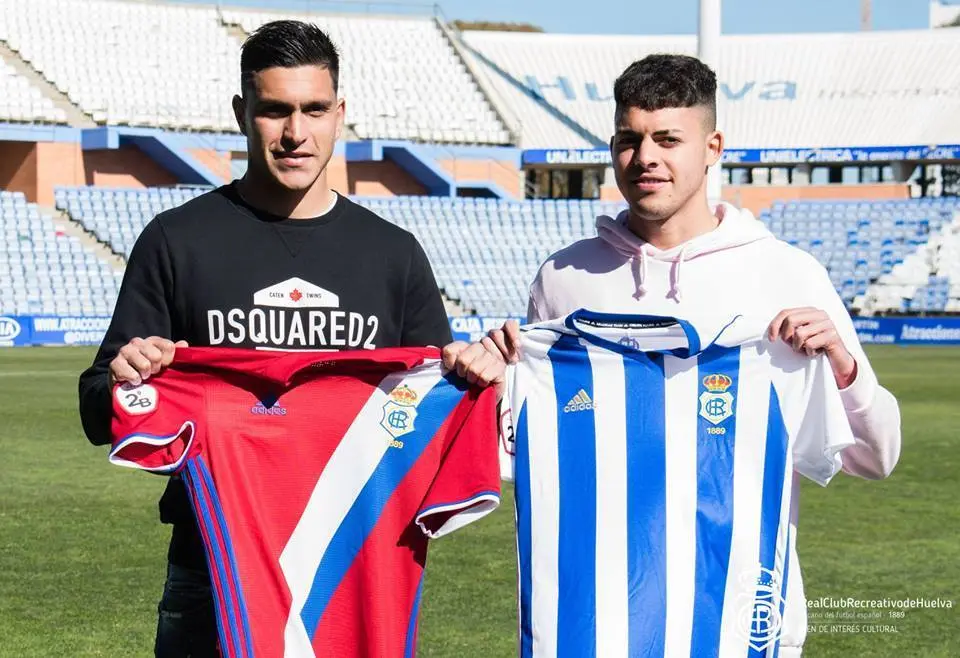 Charaf, a la derecha./ Real Club Recreativo de Huelva