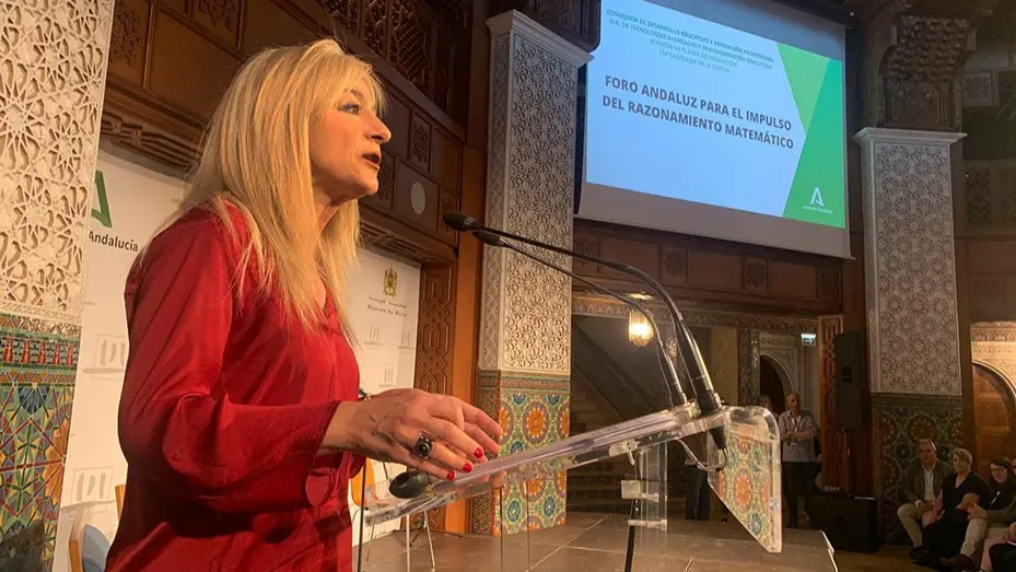 La consejera Patricia del Pozo interviene en el I Foro Andaluz para el impulso del Razonamiento Matem&aacute;tico