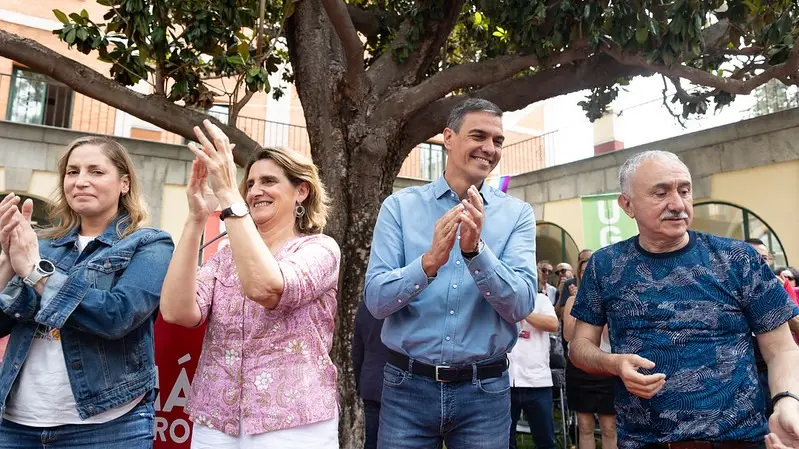 S&aacute;nchez durante un mitin este viernes (Foto: PSOE)