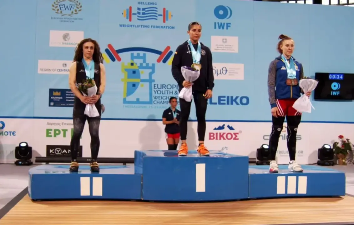 Luc&iacute;a Gonz&aacute;lez, levantadora onubense, campeona de Europa. Fuente: Imagen de archivo