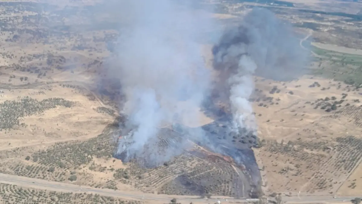 Incendio en Puebla de Guzm&aacute;n. Foto: Plan Infoca