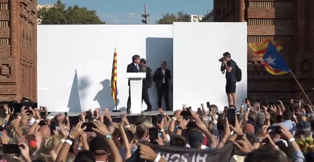 Puigdemont interviene en un acto hoy en Barcelona