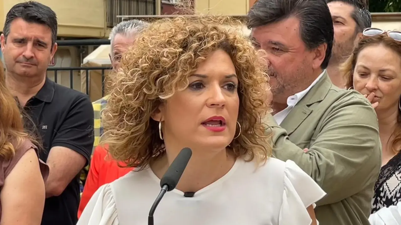 Mar&iacute;a Eugenia Lim&oacute;n durante la campa&ntilde;a de las &uacute;ltimas elecciones europeas. Fuente: PSOE Huelva.