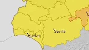 Aviso amarillo por temperaturas altas en toda la provincia de Huelva para hoy lunes 19 de agosto. Foto: AEMET