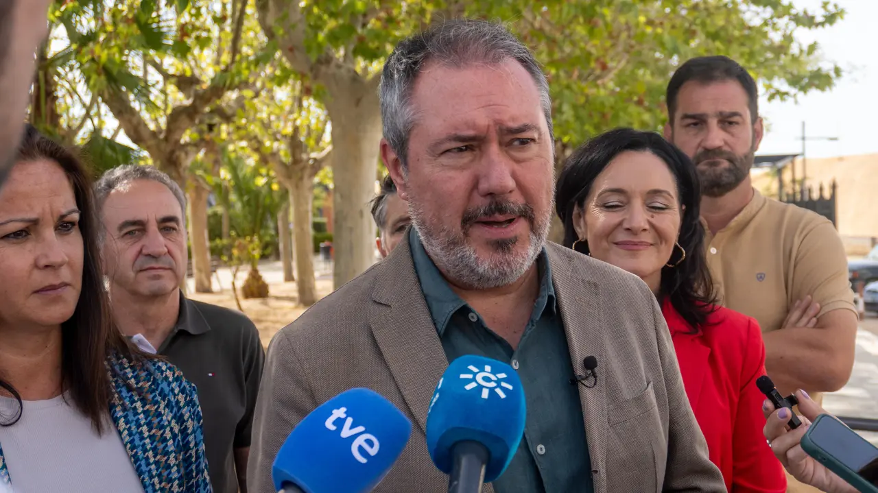 El secretario general del PSOE-A, Juan Espadas, durante una intervenci&oacute;n reciente. Fuente: PSOE-A.