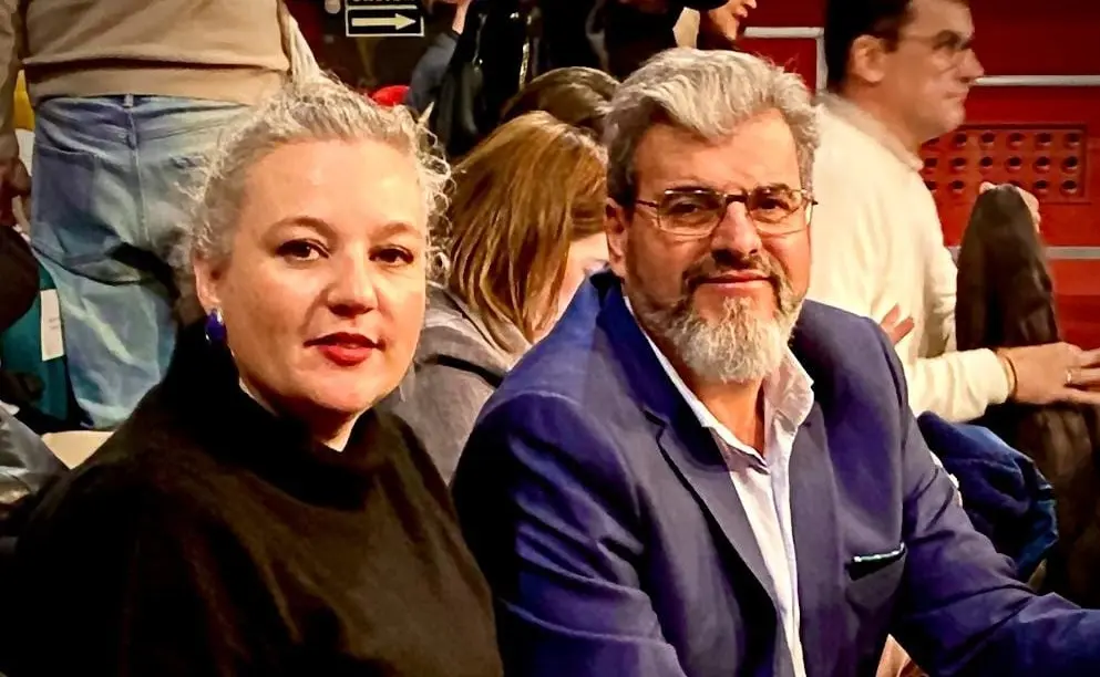 Espina y Mar&iacute;a Jim&eacute;nez del PSOE almonte&ntilde;o