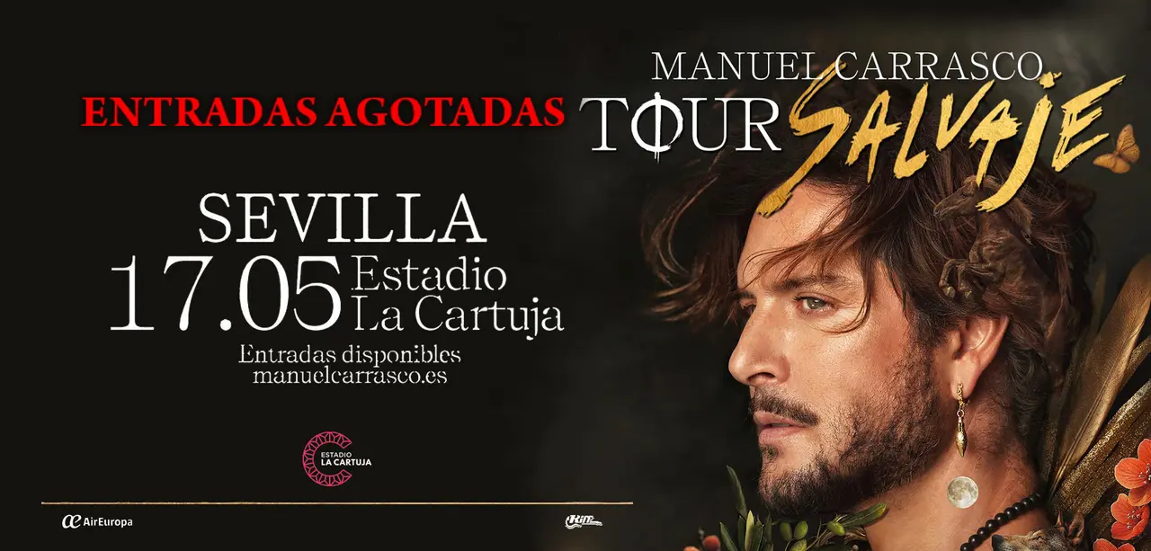 Cartel del 'Tour Salvaje' de Manuel Carrasco para el concierto en el Estadio La Cartuja