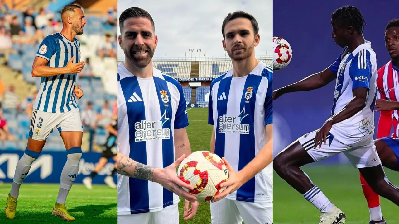 Fuente: Instagram de Alejandro G&aacute;lvez y Boubacar Keita; Twitter del Recreativo de Huelva