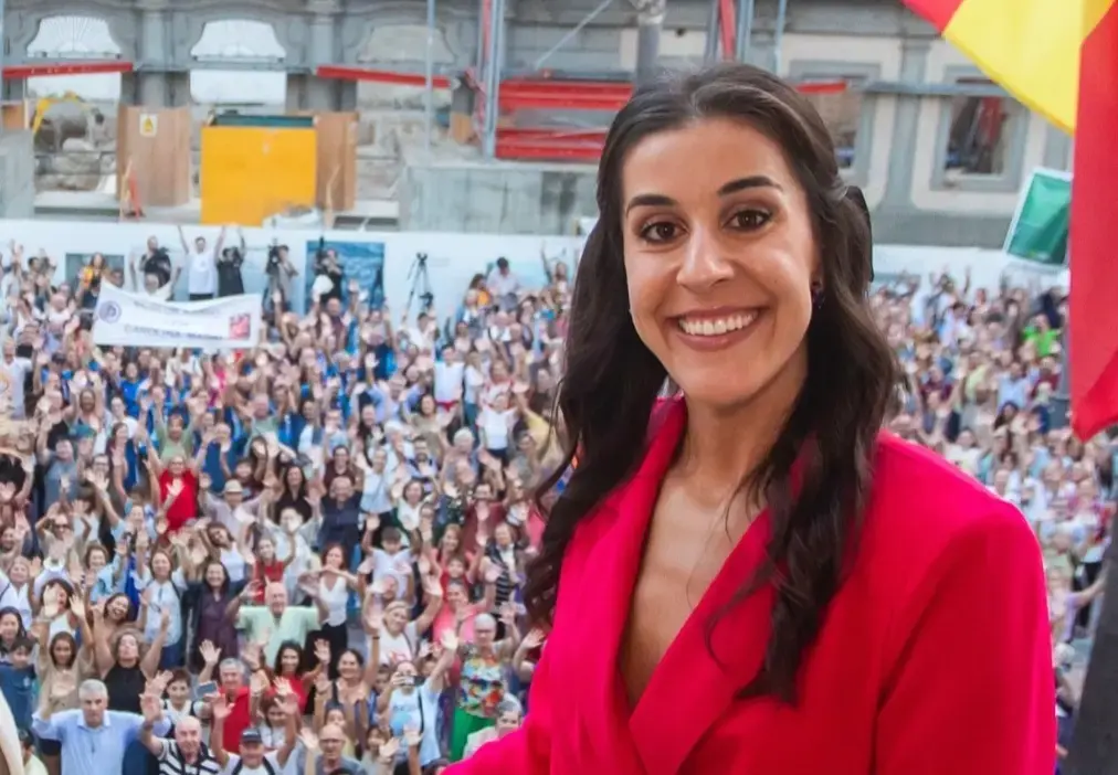 Carolina Mar&iacute;n durante una recepci&oacute;n en el Ayuntamiento de Huelva en el mes de septiembre. Fuente: Carolina Mar&iacute;n