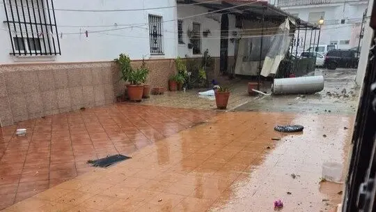 Destrozos de la borrasca Nuria en Palos de la Frontera