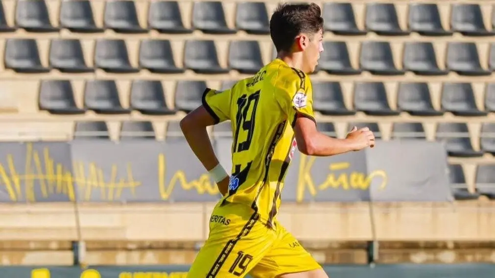 Dani Carrasco marc&oacute; el segundo de la tarde, en un triunfo que hace so&ntilde;ar al CD San Roque de Lepe. Fuente: Instagram de Dani Carrasco