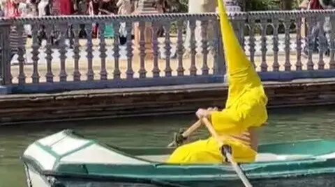 Imagen nazareno amarillo de Kampaoh. Fuente: Tiktok de Kampaoh