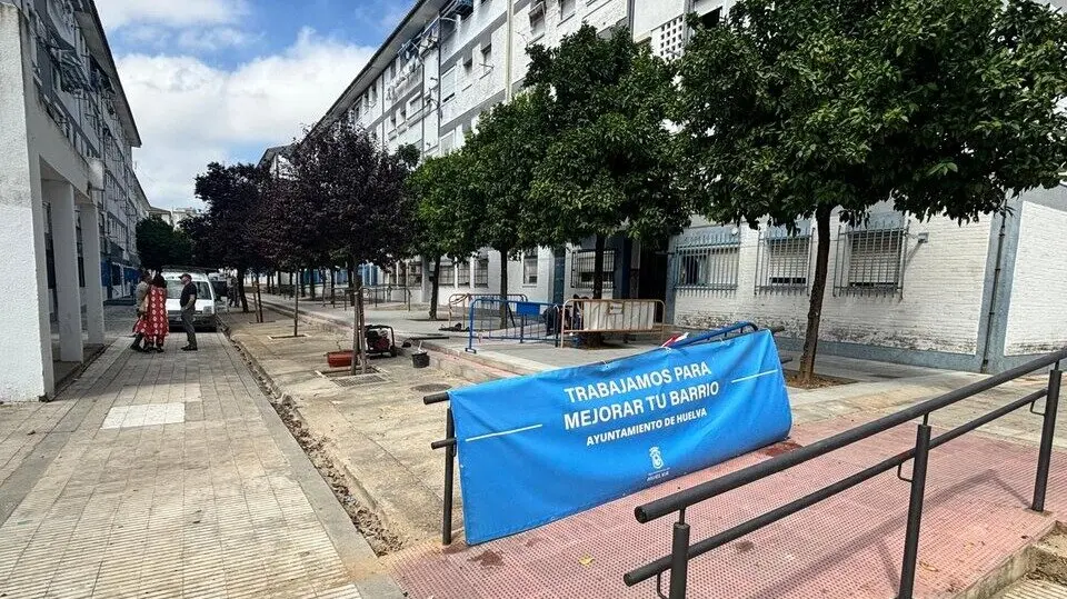 Obras en el barrio de La Hispanidad. Fuente: Ayto. Huelva