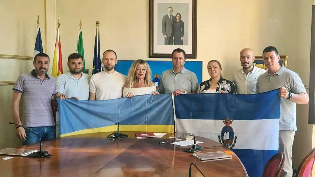 Delegaci&oacute;n ucraniana en San Juan del Puerto. Fuente: Ayto. San Juan