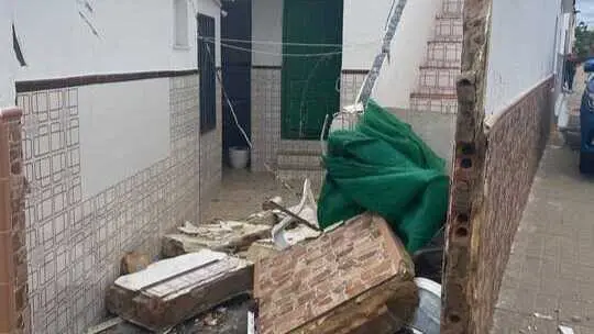 As&iacute; qued&oacute; la vivienda de Gibrale&oacute;n tras el choque. Fuente: Facebook Jos&eacute; Gonzalez