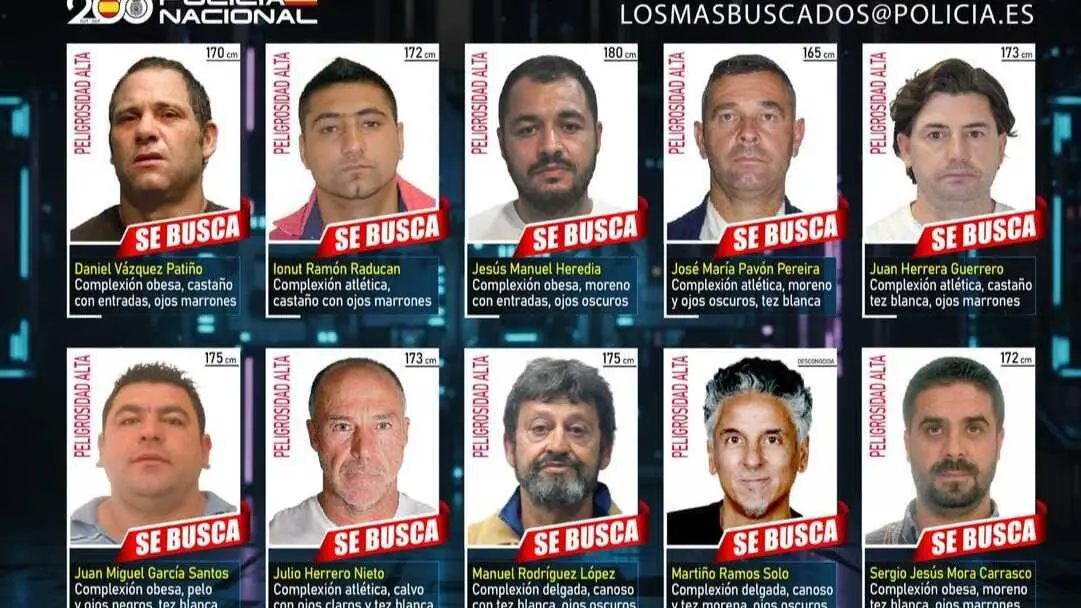 Dos onubenses entre los fugitivos m&aacute;s buscados en Espa&ntilde;a. Fuente: Polic&iacute;a Nacional