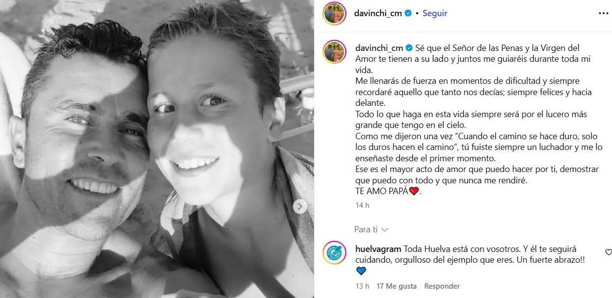 Imagen de Davinchi y su padre en Instagram