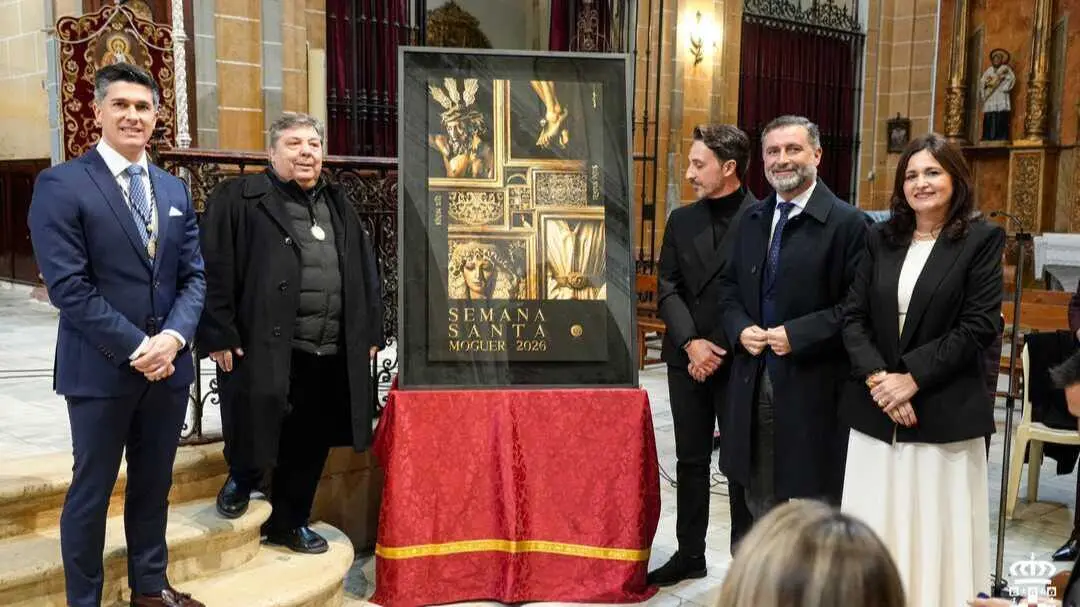 Presentaci&oacute;n cartel Semana Santa Moguer 2026. Fuente: Facebook Ayto. Moguer