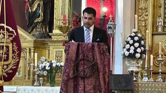 Sergio Garrido durante la II Exaltaci&oacute;n a la Saeta