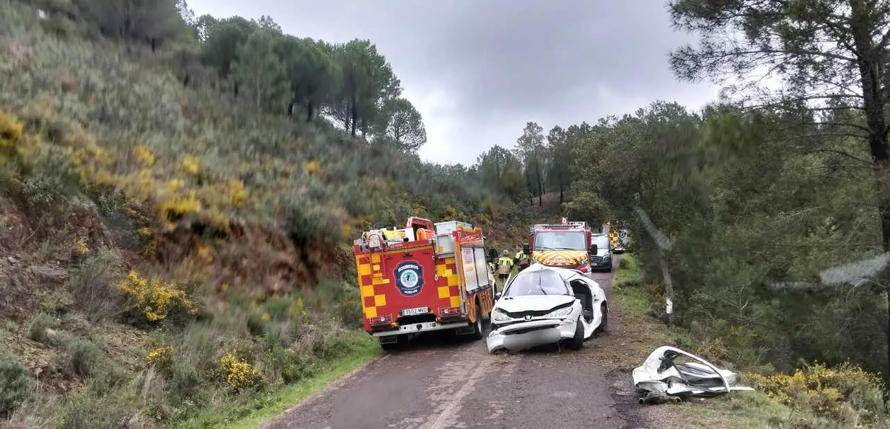 As&iacute; se ha registrado el accidente en Almonaster la Real