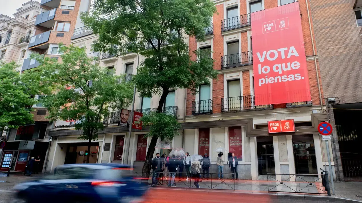 Fachada de la sede nacional del PSOE en la calle Ferraz. Fuente: Europa Press