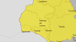 Aviso amarillo por fuertes lluvias en toda la provincia de Huelva