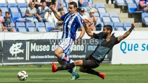 N&uacute;&ntilde;ez en una acci&oacute;n del partido en el Nuevo Colombino.