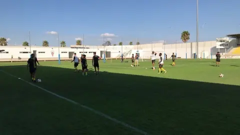 Lance del ultimo encuentro del San Roque en el Ciudad de Lepe