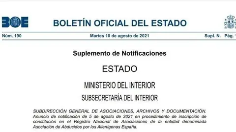 IMAGEN: EXTRACTO DEL BOE