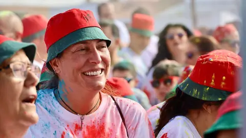 Loles l&oacute;pez en la carrera solidaria en Valverde del Camino