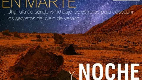 Atardecer en Marte y noche de estrellas