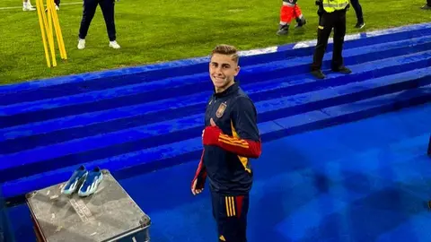 El campillero Ferm&iacute;n L&oacute;pez entrenando en el Nuevo Colombino. Fuente: Imagen de archivo