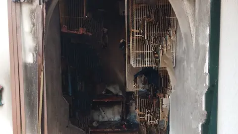 Incendio en una vivienda en San Juan del Puerto. Foto: Bomberos del Consorcio