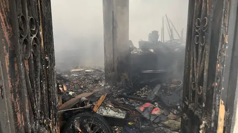 As&iacute; qued&oacute; la vivienda de Minas de Riotinto tras el incendio