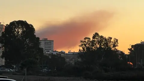 Imagen del humo desde la ciudad