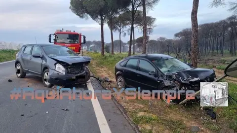 Accidente en la A-486. Foto: DCCU M&oacute;vil Condado-Campi&ntilde;a Equipo Delta