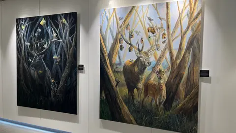 Obras de la exposici&oacute;n de Manuel Luna