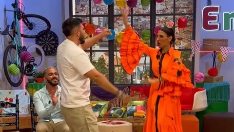 Bella Grao bailando con Omar Montes. Foto: @bellagraomusic