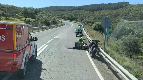 Accidente de un motorista en la A-461. Foto: Bomberos del Consorcio