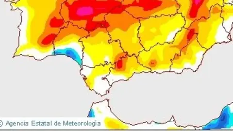 Mapa de la AEMET. Foto: MeteoHuelva.es
