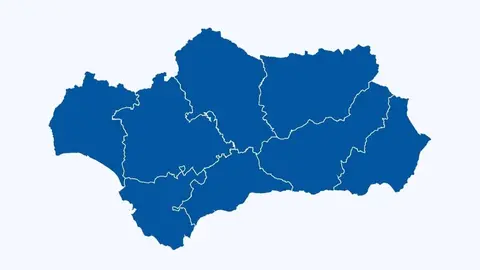 El mapa andaluz se ti&ntilde;e de azul