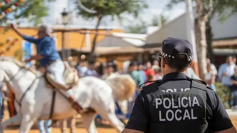 Polic&iacute;a Local durante la Feria de Almonte