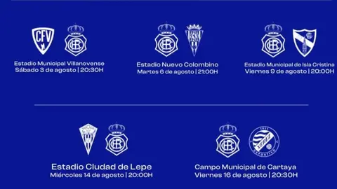El Recre confirma todos sus rivales de pretemporada. Fuente: Twitter Recreativo de Huelva