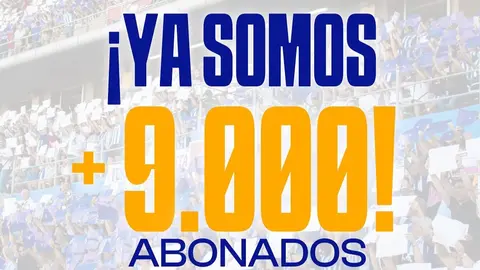El Decano supera los 9.000 abonados y es el equipo de Primera Federaci&oacute;n con m&aacute;s abonados. Fuente: Twitter Recreativo de Huelva