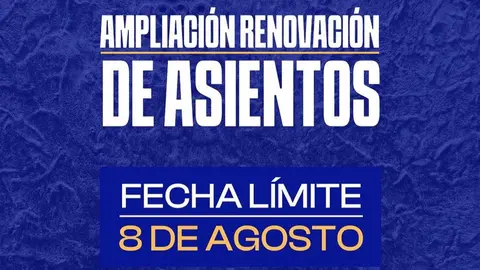 Se ampl&iacute;a la renovaci&oacute;n de asientos para los aficionados del Recre. Fuente: Twitter Recreativo de Huelva