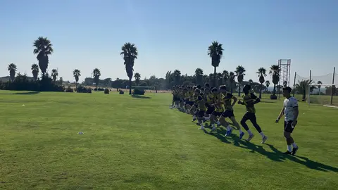 El San Roque de Lepe vuelve a los entrenamientos. Fuente: Twitter San Roque de Lepe