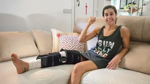 Carolina Mar&iacute;n contin&uacute;a afrontando su proceso de recuperaci&oacute;n, despu&eacute;s de la lesi&oacute;n sufrida en Par&iacute;s. Fuente: Carolina Mar&iacute;n