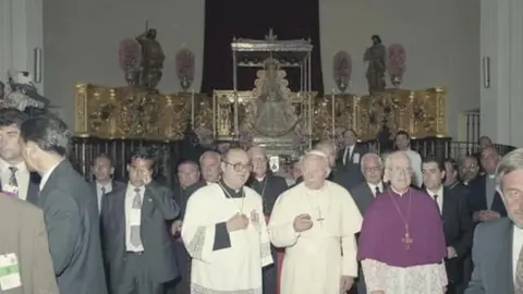 Visita del Papa Juan Pablo II a Almonte. Fuente: Facebook Paco Bella.