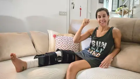 Carolina Mar&iacute;n contin&uacute;a afrontando su proceso de recuperaci&oacute;n, despu&eacute;s de la lesi&oacute;n sufrida en Par&iacute;s. Fuente: Carolina Mar&iacute;n.